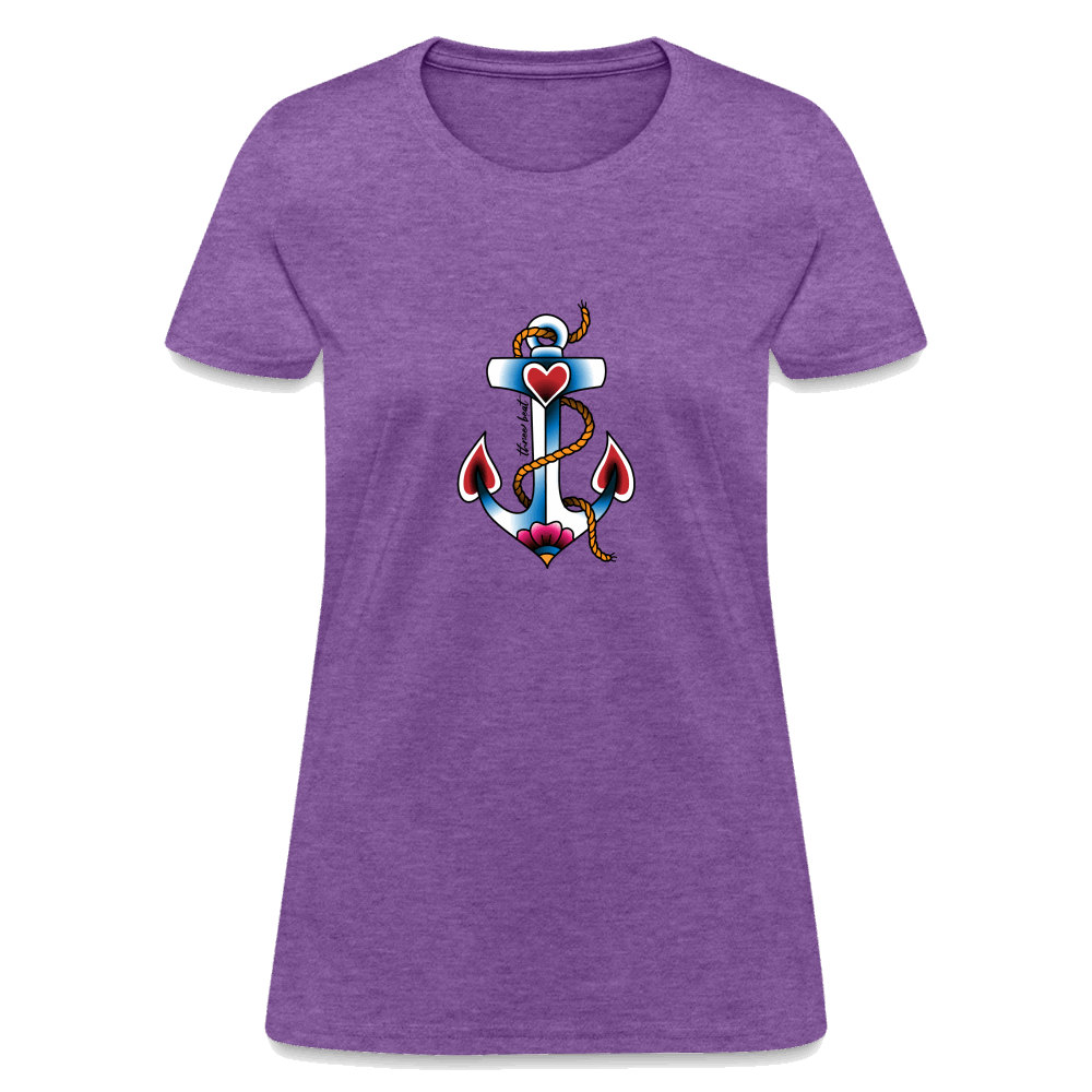 Three Beat Anchor Women's T-Shirt - purple heather