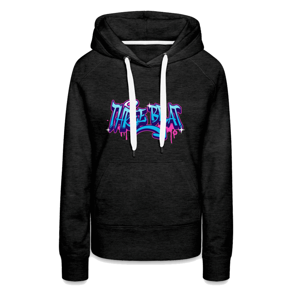 Three Beat Women’s Premium Hoodie - charcoal grey