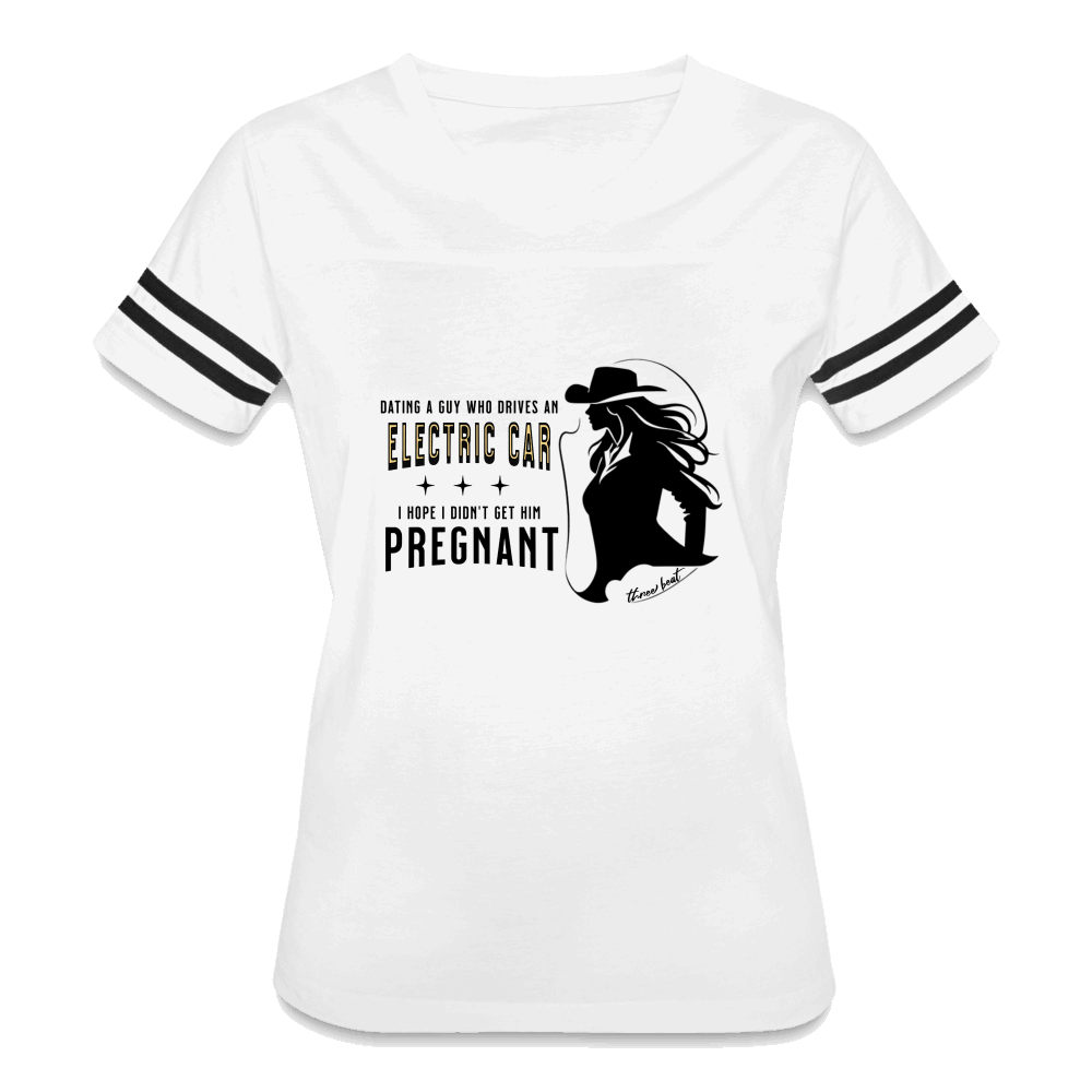 Three Beat EV Preggo Women’s Vintage Sport T-Shirt - white/black