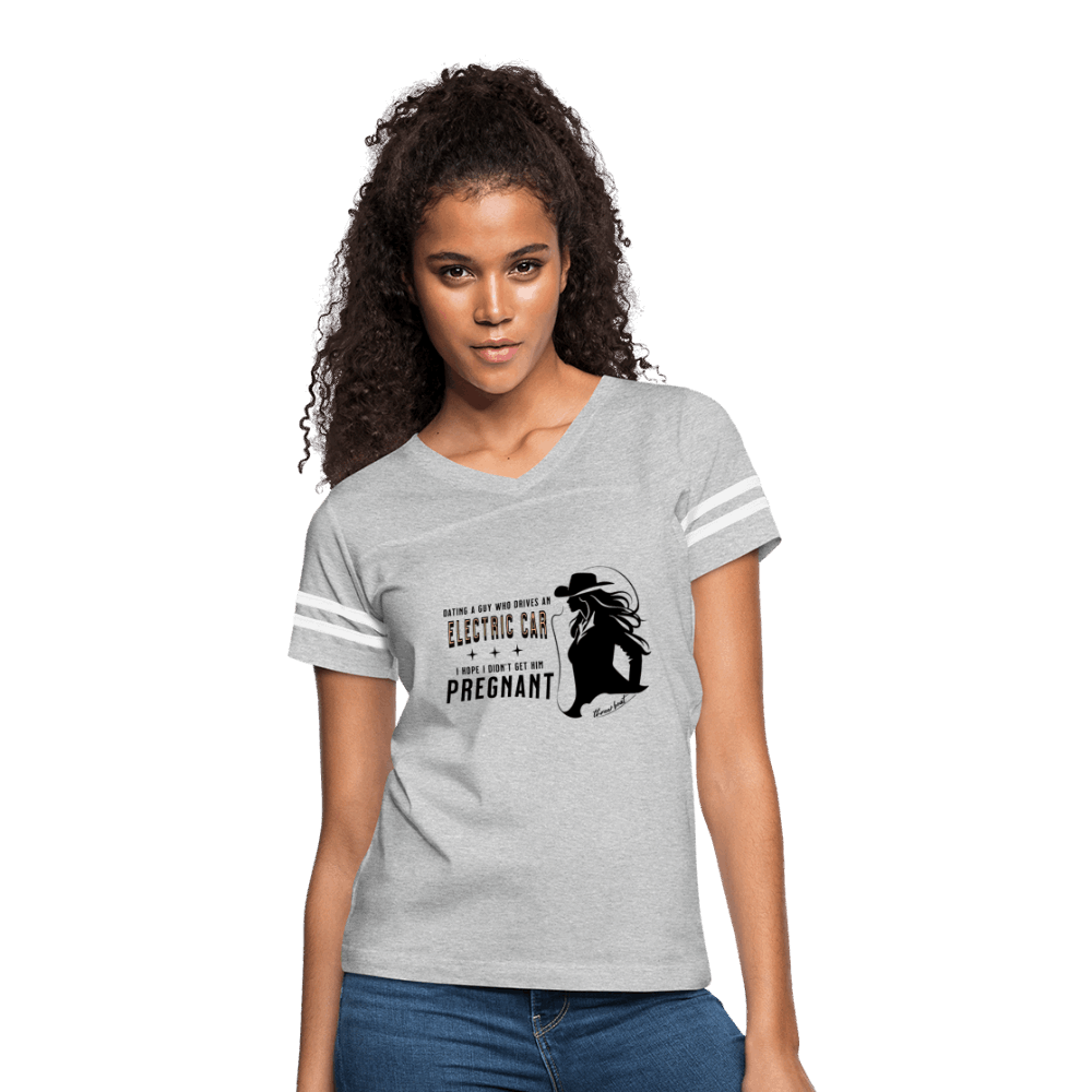 Three Beat EV Preggo Women’s Vintage Sport T-Shirt - heather gray/white