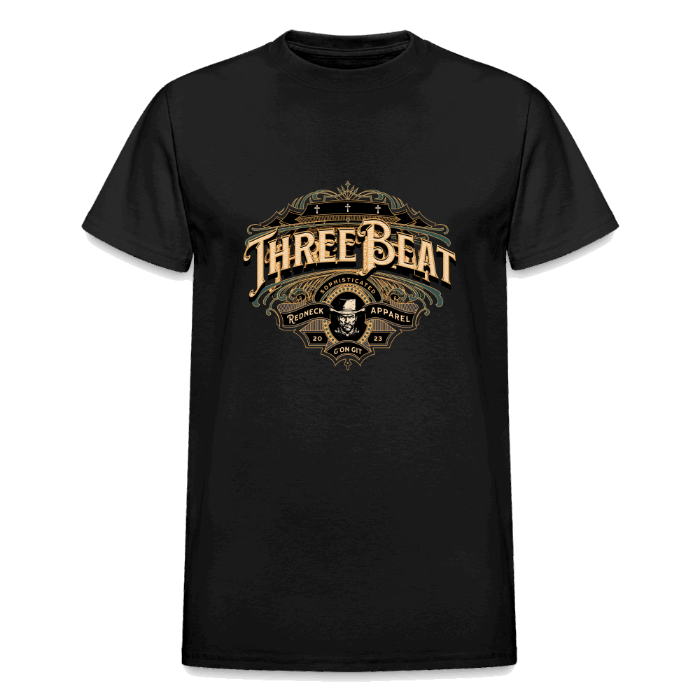 Three Beat Redneck Ultra Cotton Adult T-Shirt - black