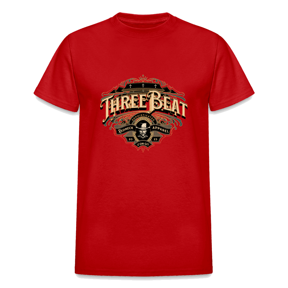 Three Beat Redneck Ultra Cotton Adult T-Shirt - red