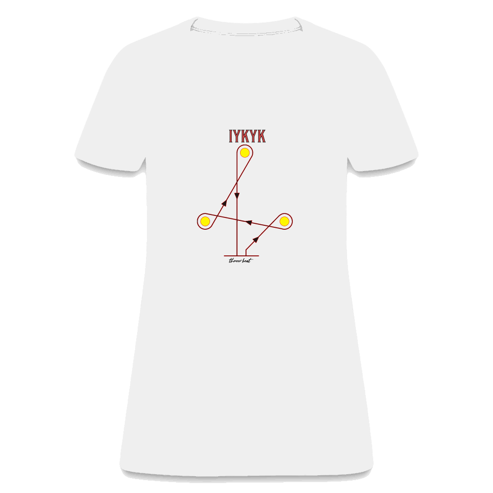 Three Beat IYKYK Women's T-Shirt - white