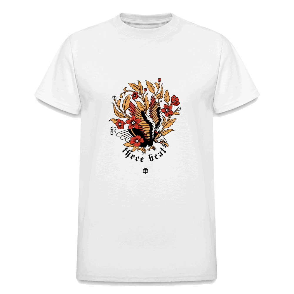 Three Beat Eagle Mens Classic T-Shirt - white