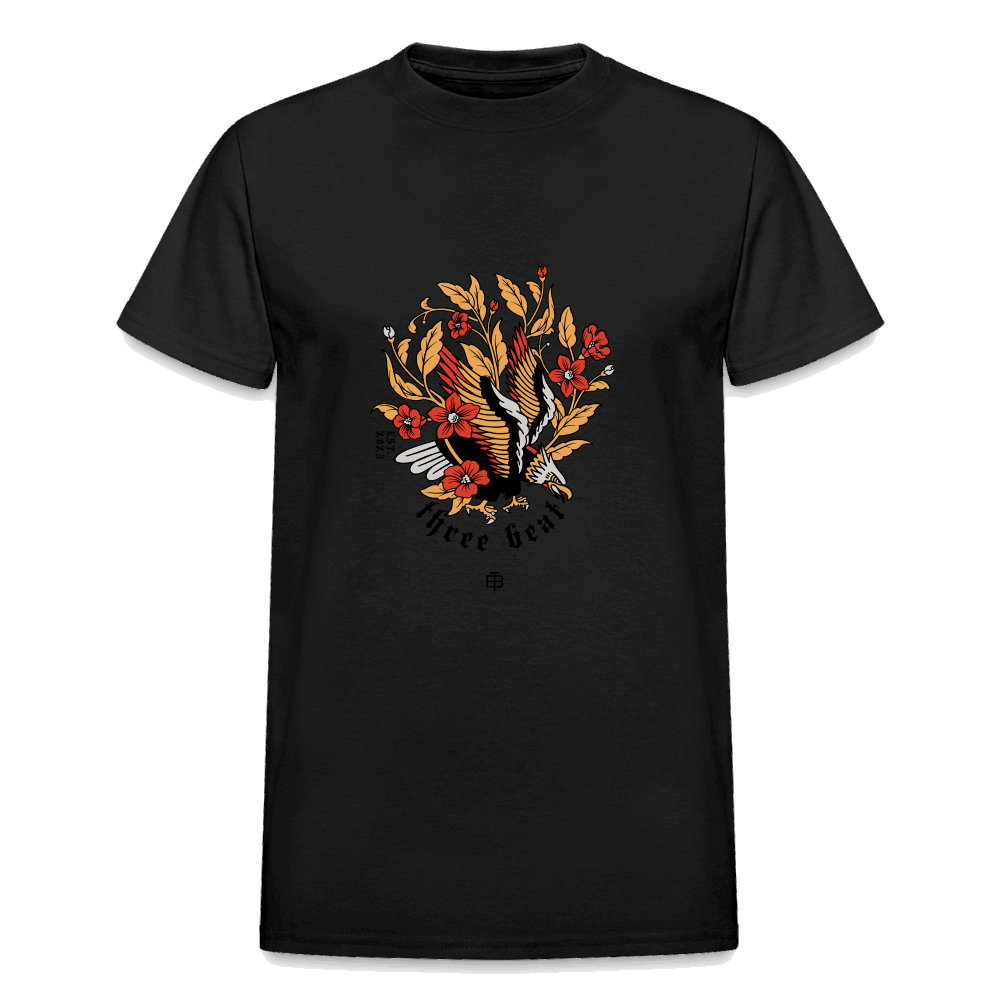 Three Beat Eagle Mens Classic T-Shirt - black