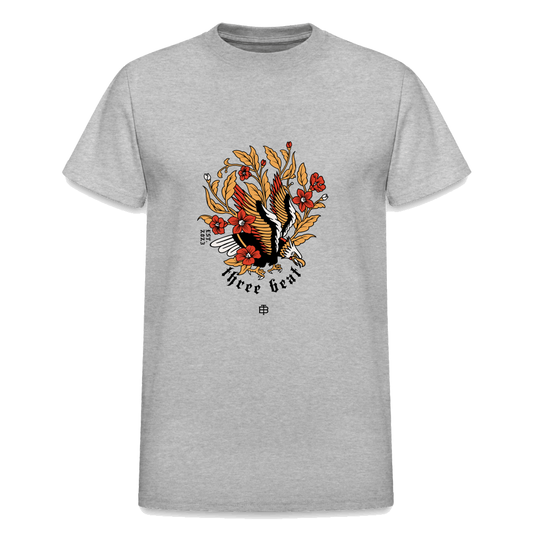 Three Beat Eagle Mens Classic T-Shirt - heather gray