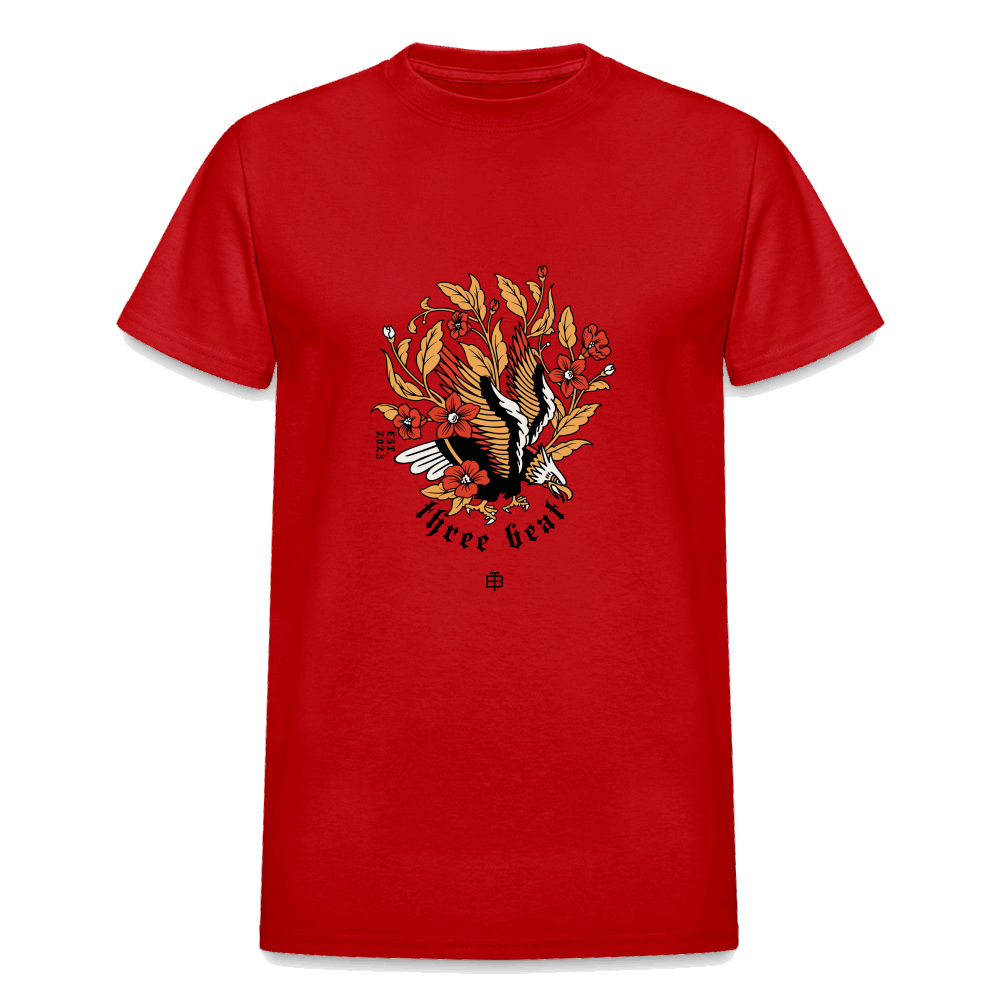 Three Beat Eagle Mens Classic T-Shirt - red