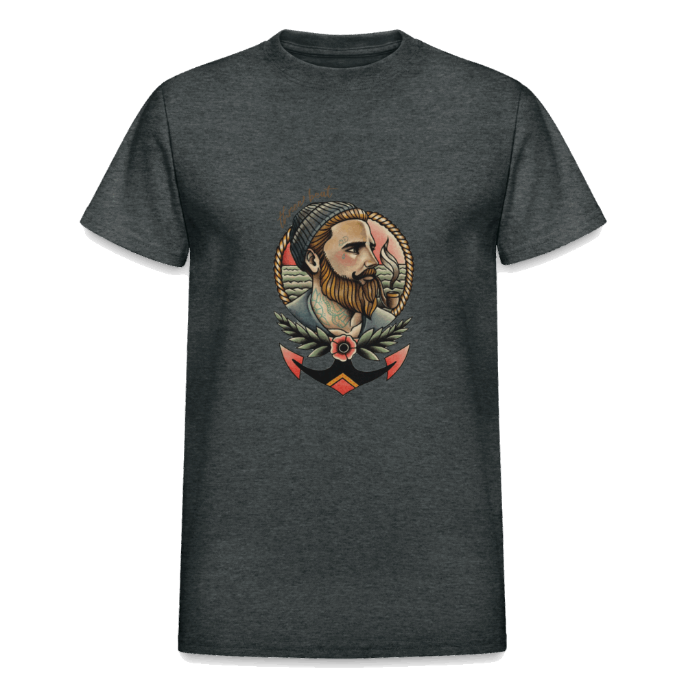 Three Beat Deckhand Mens Classic T-Shirt - deep heather
