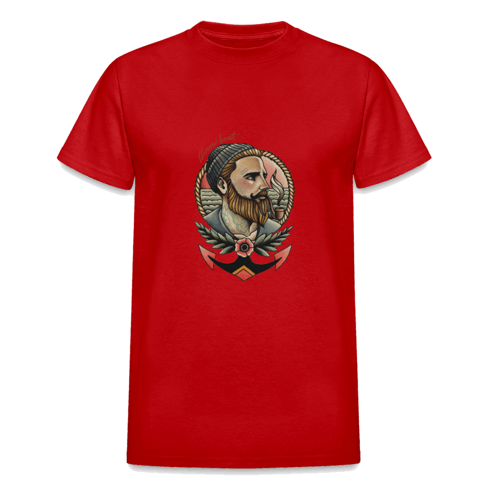 Three Beat Deckhand Mens Classic T-Shirt - red