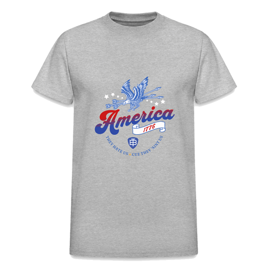 Three Beat Freedom Mens Classic T-Shirt - heather gray