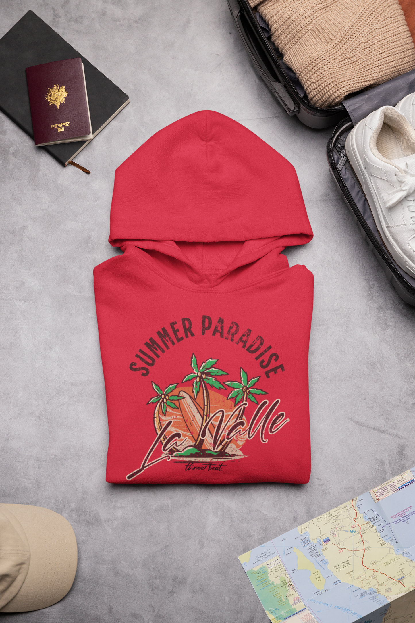 Three Beat La Valle Paradise Unisex Heavy Blend™ Hooded Sweatshirt